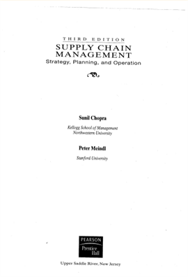 Supply Chain Management-Strategy, Planning and Operations 3 ed